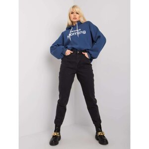 Black high waisted mom jeans by Ramone RUE PARIS