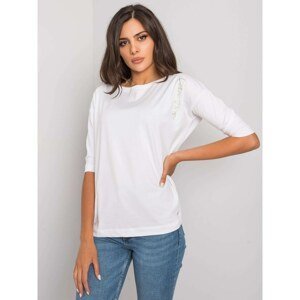 Women's white blouse with 3/4 sleeves