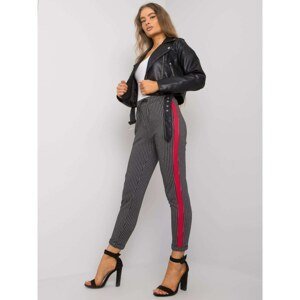 Women's dark grey striped trousers