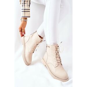 Women's Leather High Boots GOE II2N4015 Beige