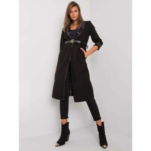 Black coat without fastening