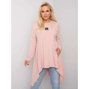 Dusty pink plus size tunic with a patch