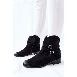 Women's Suede Boots Warmed Black Castlerock