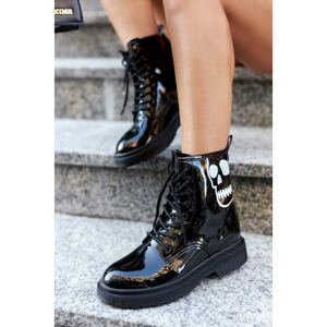 Women Shoes Trappers with Skull GOE II2N4047 Black