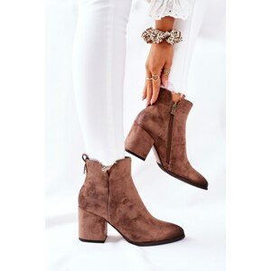 Women’s Boots On High Heel Suede Beige Carrick