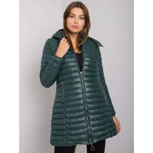 Dark green women's jacket with a hood