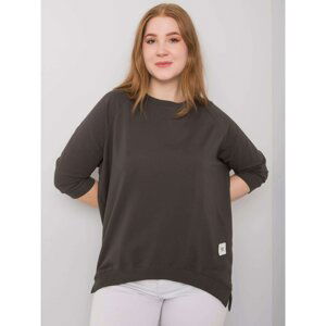 Dark khaki cotton sweatshirt larger size by Ninetta