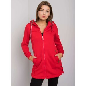 Women's red zip up sweatshirt