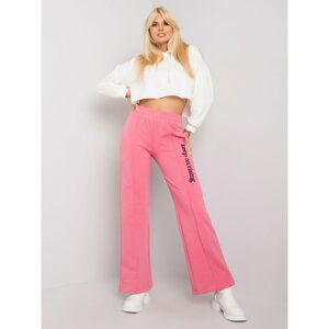 Pink simple sweatpants with inscription