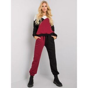 RUE PARIS Maroon and black set with pants