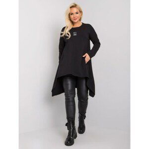 Black plus size tunic with patch