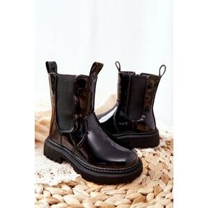 Children's Boots Insulated Lacquered Black Aletris