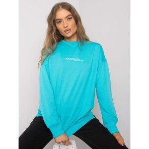 Ladies' blue sweatshirt with a print