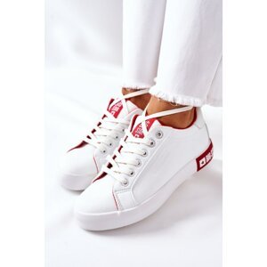 Women's Leather Sneakers BIG STAR II274032 White-Red