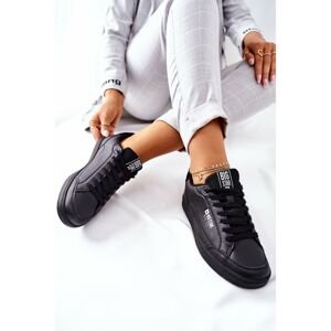 Women's Leather Sneakers Memory Foam BIG STAR II274320 Black