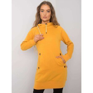 Yellow long sweatshirt with pockets