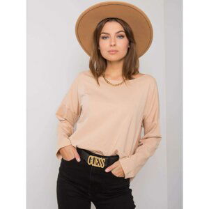 Plain beige cotton blouse