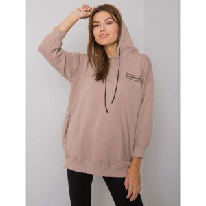 Dark beige cotton sweatshirt with pockets