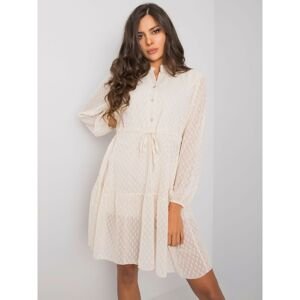 OH BELLA Light beige dress with buttons