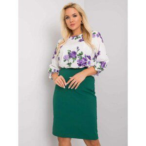 Dark green classic plus size skirt