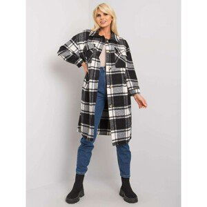 RUE PARIS Black and white checked flannel shirt