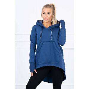 Insulated sweatshirt with longer back and hood