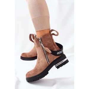 Insulated Boots With A Zipper Brown Cortona
