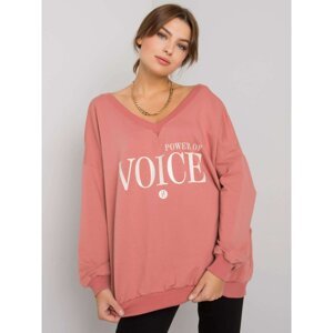 Dusty pink sweatshirt with a triangle neckline