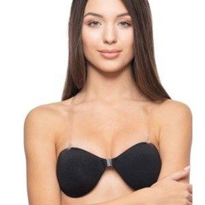 Women's Self-Supporting Bra with Straps - Black