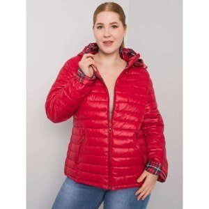 Red reversible plus size jacket
