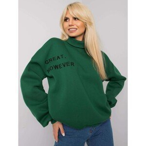 Dark green insulated turtleneck sweatshirt