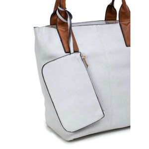 Gray city bag with a detachable pouch