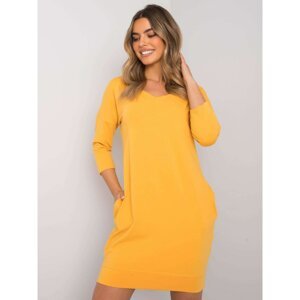 Yellow cotton dress with pockets