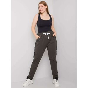 Dark khaki plus size cotton sweatpants