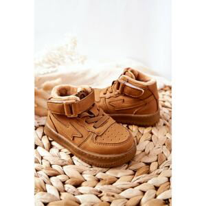 Children's Insulated High Sneakers Camel Clafi