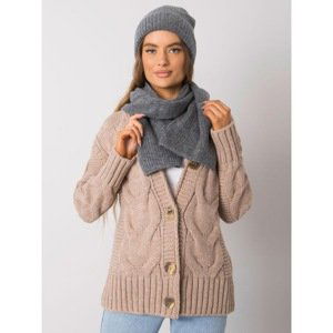 RUE PARIS Dark gray knitted winter set