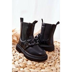 Children's Boots Insulated Chain Black Hinea