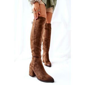 Women's High Boots On Heel Brown Corrig