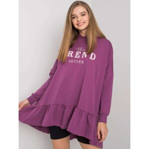 Oversized purple hooded tunic Vanessa