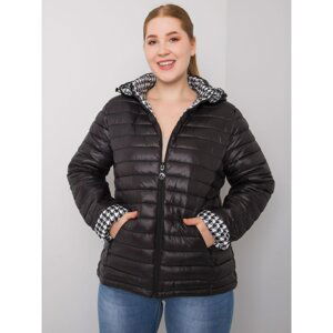 Plus size black reversible jacket