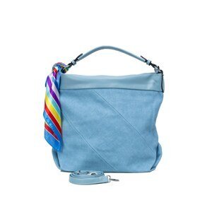 Women's blue bag with a scarf