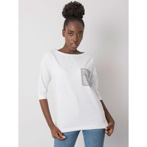 White cotton blouse with an application
