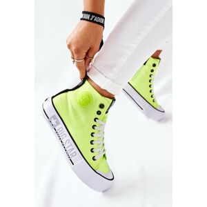 High Sneakers On A Platform Big Star II274015 Neon Yellow