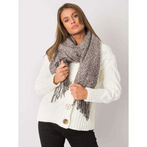 Ladies' gray scarf with fringes