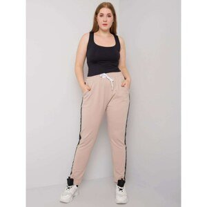 Large light beige sweatpants with stripes by Felise