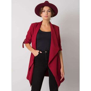 Burgundy cape with rolled up sleeves