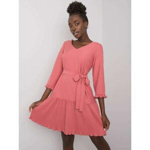 Dusty pink dress with pleats
