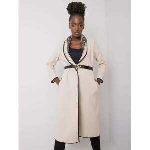Beige coat with pockets and belt