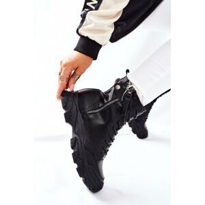 Women's Leather High Boots GOE II2N4031 Black