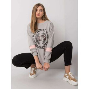 Oversized light gray cotton sweatshirt with a print